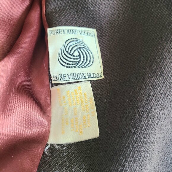 Vintage 1960s brown pure virgin wool coat with beige mink collar and trim. - Picture 5 of 14